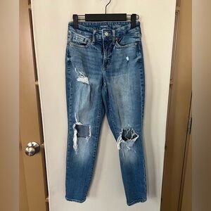 Old Navy Women's 0 High Rise Distressed O.G. Straight‎ Leg Jeans